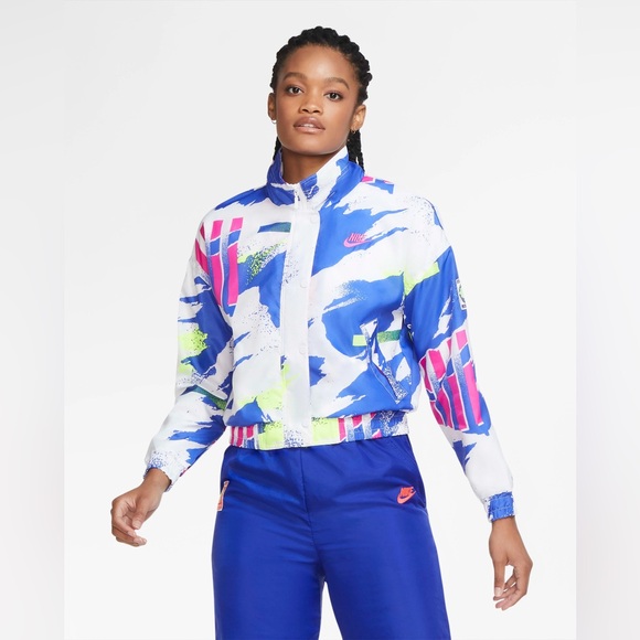 Nike Challenge Court Andre Agassi Windbreaker Women S Cropped Tennis 90s Jacket - Picture 2 of 14